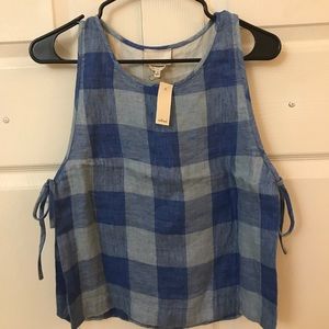 Wilfred Blue Sleeveless Crop Tank Top